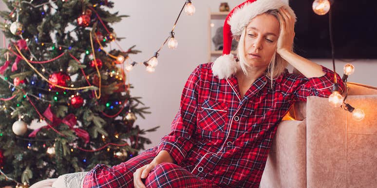 woman stressed from hosting holidays