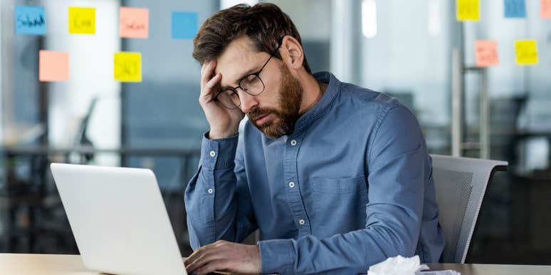man frustrated over not getting promoted