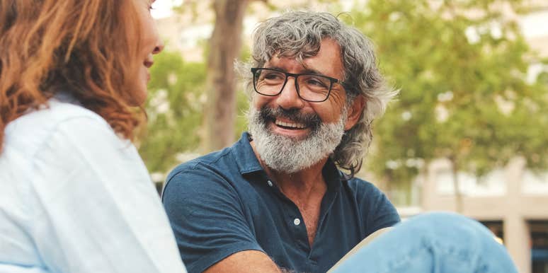 good husband listening intently to wife speak