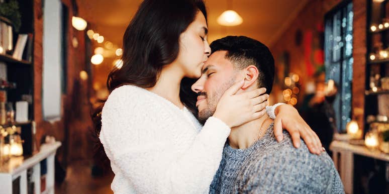 couple sharing a small intimate moment of perfect harmony, capturing the tiny shared experience that shows two people are more in sync than most couples in love