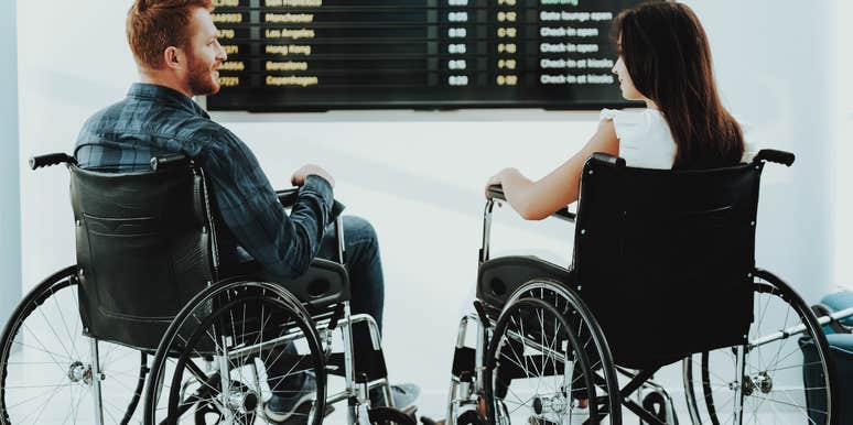 airplane passengers in wheelchairs