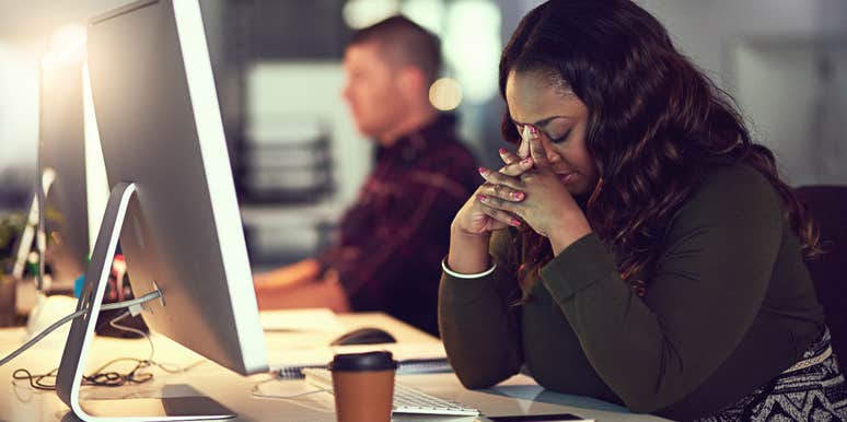 woman who is fatigued at work