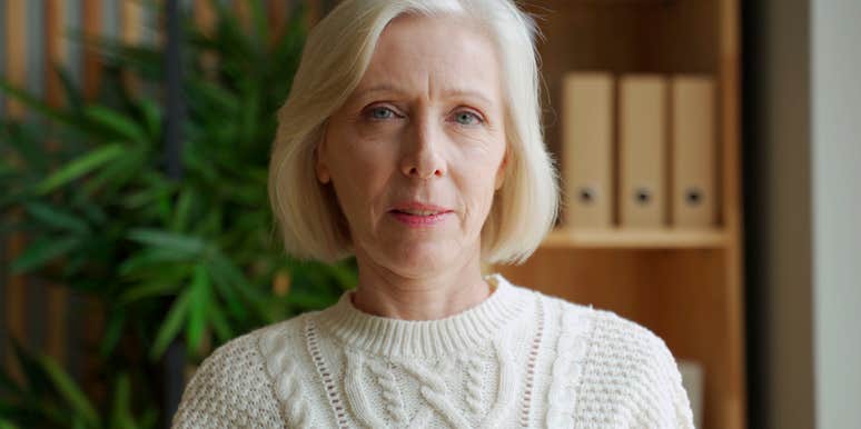 older woman thinking about her finances