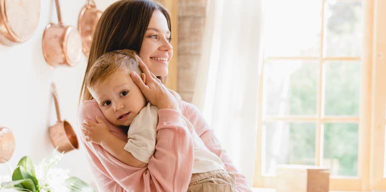 stay at home mom taking care of child