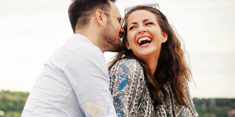 Happy couple falling in love hoping for a better relationship 