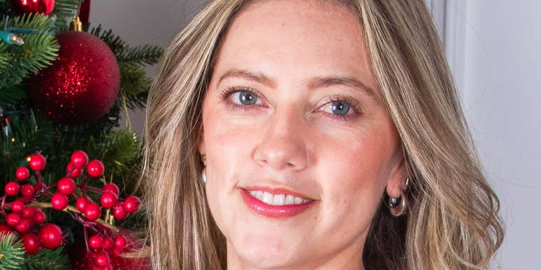 Woman feels happier during holdiays.