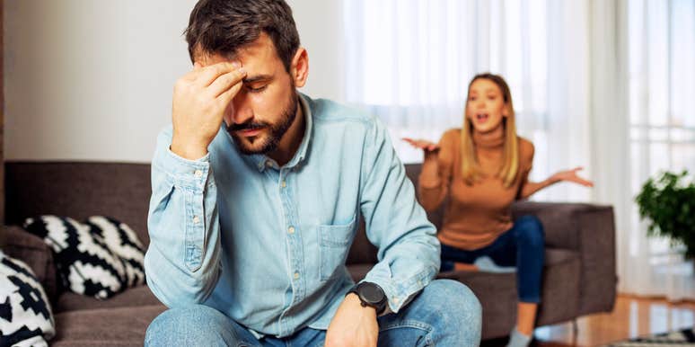 married couple sitting in tense moment with subtle frustration, capturing the quiet everyday signs of low emotional maturity that often show up in normal marriages