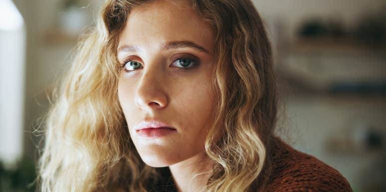 seriously stressed out woman feeling numb