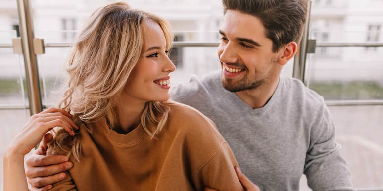 woman who respects her husband looking at him lovingly