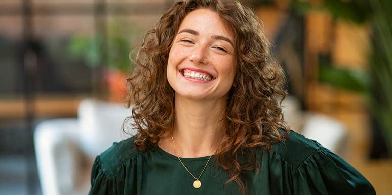 woman smiling at work