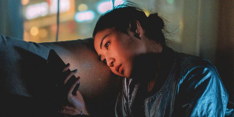 Woman faces risk of brain changes from spending all day on a screen.