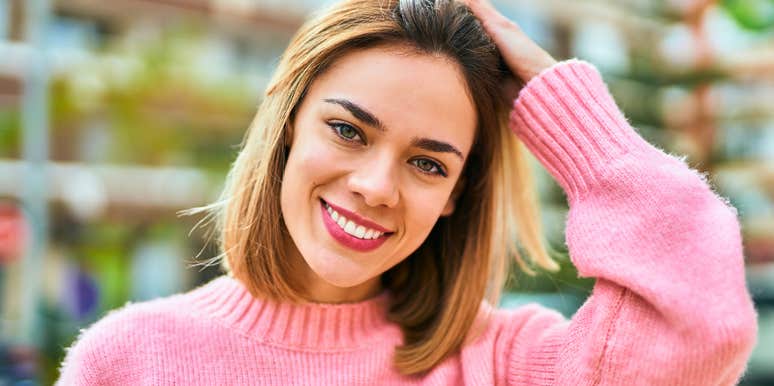 happy strong woman focusing on growing into a better person