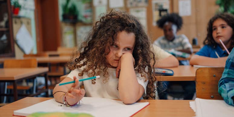 little girl who thinks going to school is an option