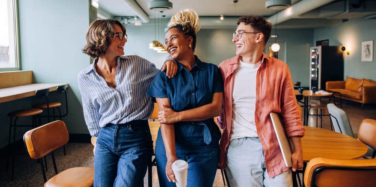 young friends at work