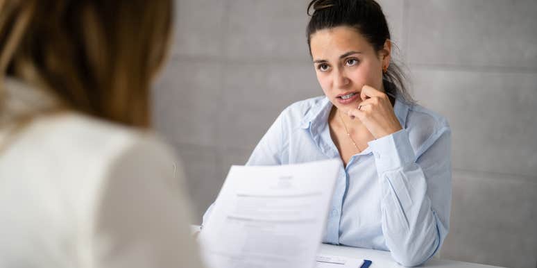 confused worker in a job interview