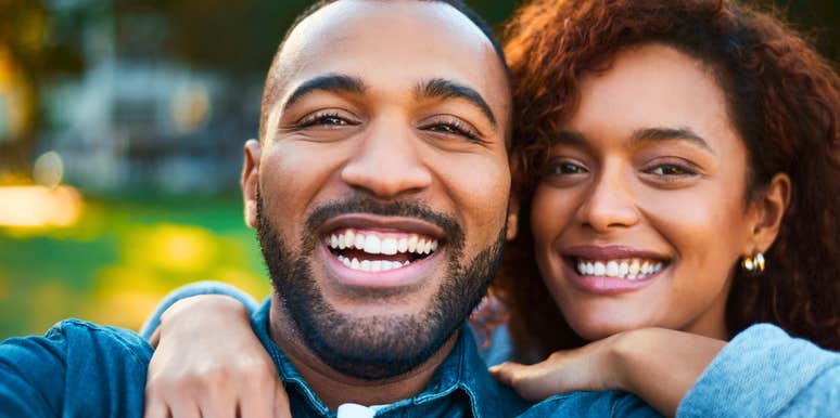 brilliant intelligent couple smiling together