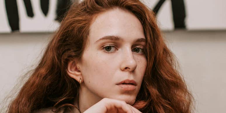 Woman realizes someone does not respect her.