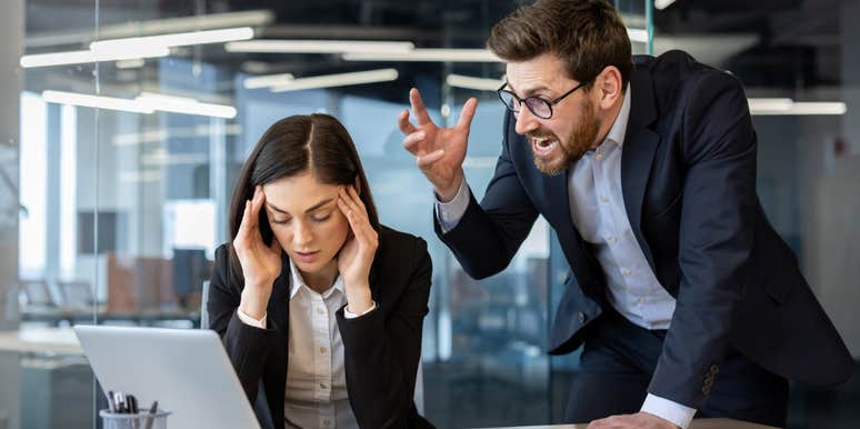 boss yelling at employee