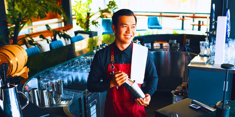 bartender making a cocktail