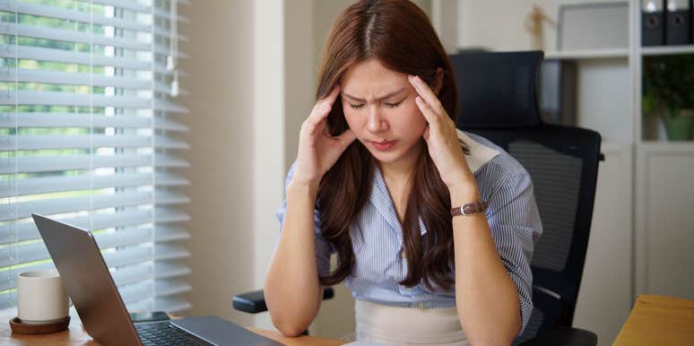 frustrated worker forced to return to the office