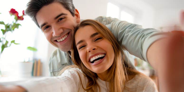 man taking selfie with wife who makes an excellent life partner