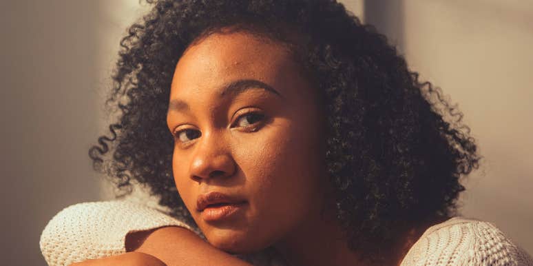 Woman doesn't realize she is really struggling.