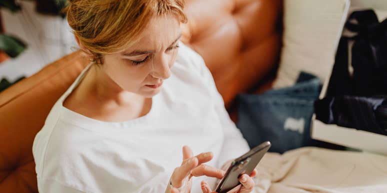 woman using smartphone