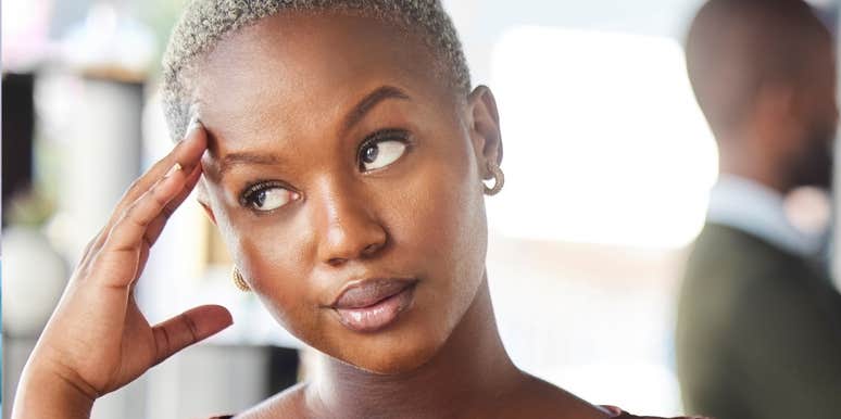 Woman is tuned out by the man who loves her.