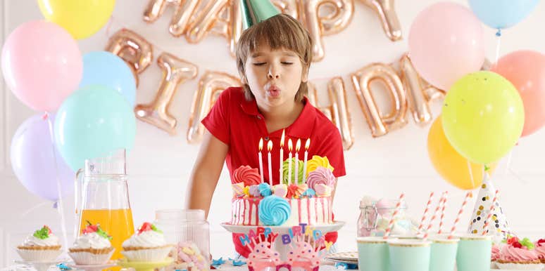 boy with pink birthday party