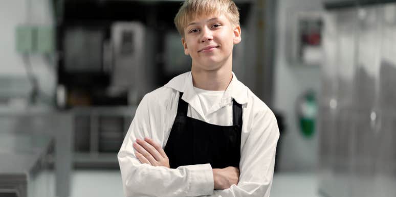 photo of teen working fast food restaurant people calling out labor laws