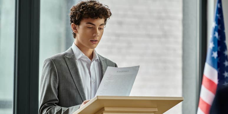 teenage boy running for political office