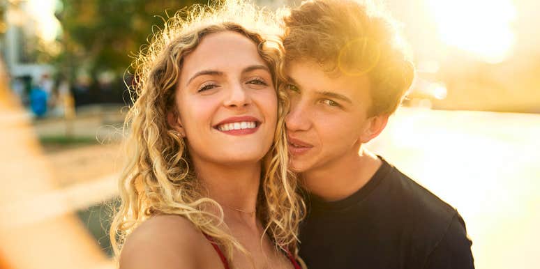 Young couple with man looking shady and trying to take advantage of her