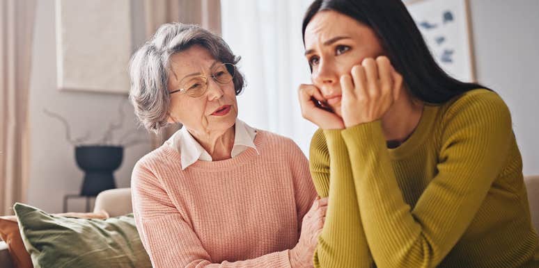 Mom talking to grown daughter when she needs to distance herself 