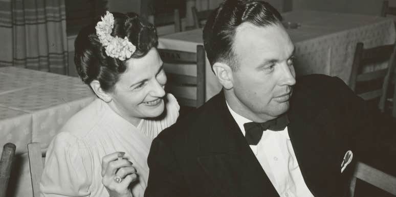 Black-and-white hollywood couple.