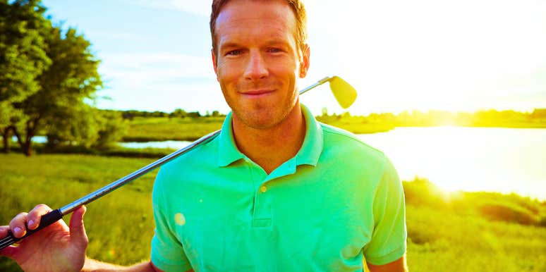 attractive man who likes watching golf