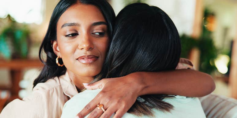 Sly woman getting quiet revenge behind a friend's back 