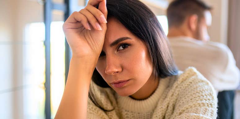 woman in a bad marriage thinking about leaving her husband