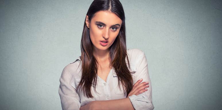 Aggressive young woman who had weak parents 