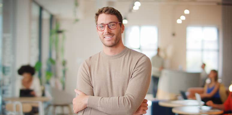 smiling intelligent man