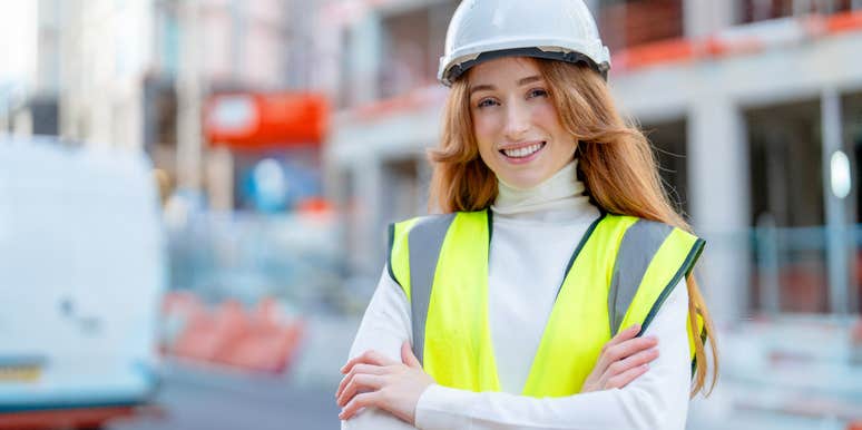 woman working in construction