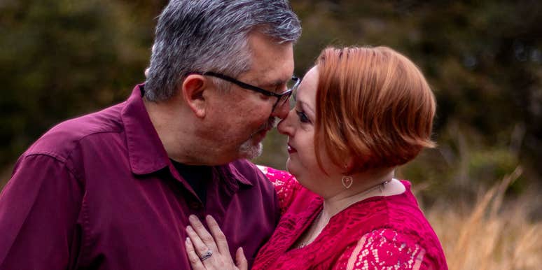 Man is happily married.
