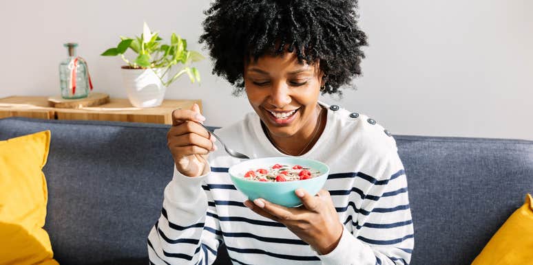 woman keeping her brain strong with her breakfast routine