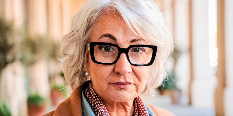 emotionally immature older parent looking annoyed