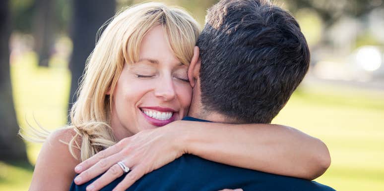 Couple shares a deep love.