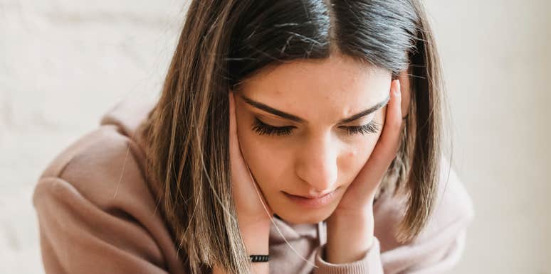 Woman is emotionally and mentally closed off.