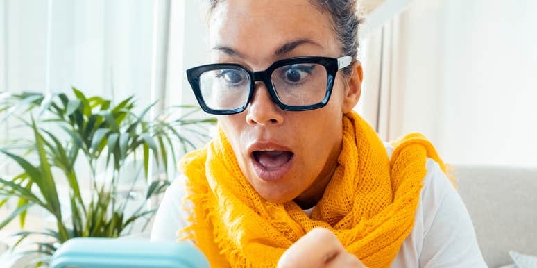 Woman snooping to catch her unfaithful partner on phone 
