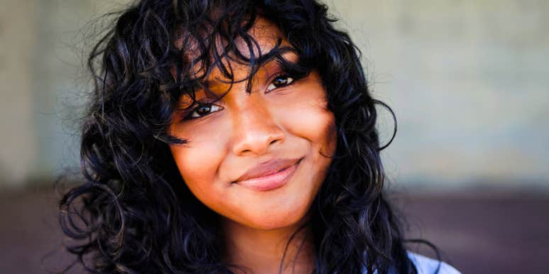 truly authentic woman smiling