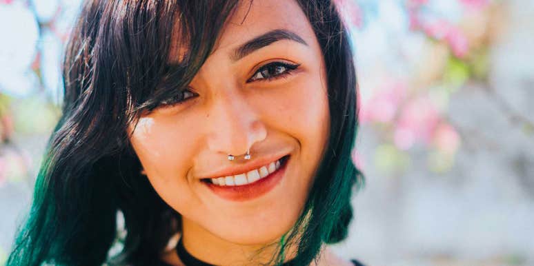 gen Z girl smiling ignoring stereotypes from older people