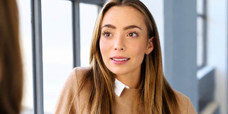 Woman composed, direct tone hints at someone who states the truth without needing to rub it in.