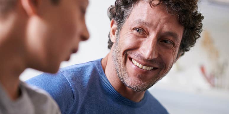 man who is good at conversation listens to someone speak